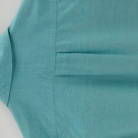 St John's Bay button down cotton blouse size small long sleeve collared green - Picture 6 of 8